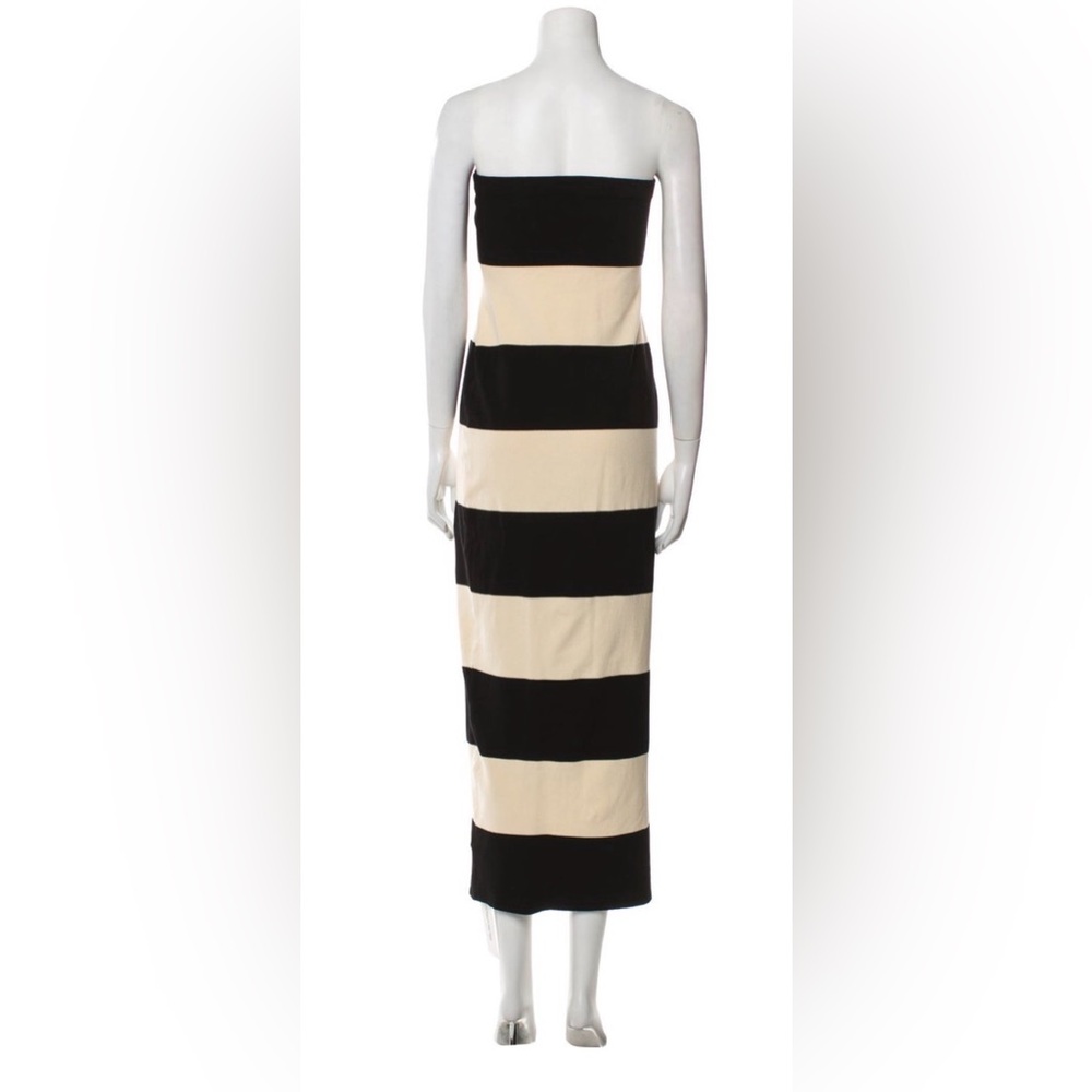 Posse Black and Cream Striped Maxi Dress NWOT - Picture 2 of 4